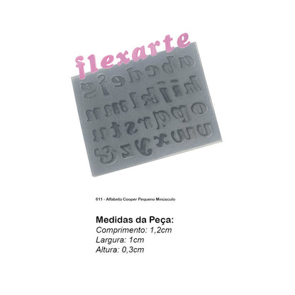 Molde de  Silicone 611 - Alfabeto Cooper Pequeno Minúsculo
