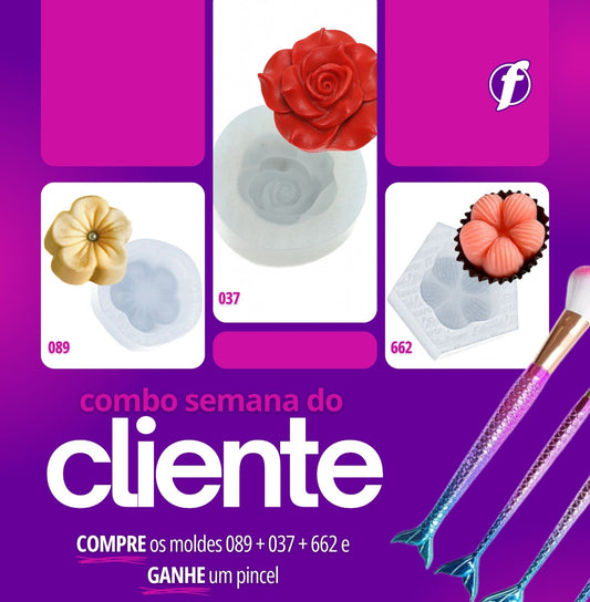 Combo Semana do CLIENTE - (moldes 037 + 089 + 662 + Pincel Brinde)