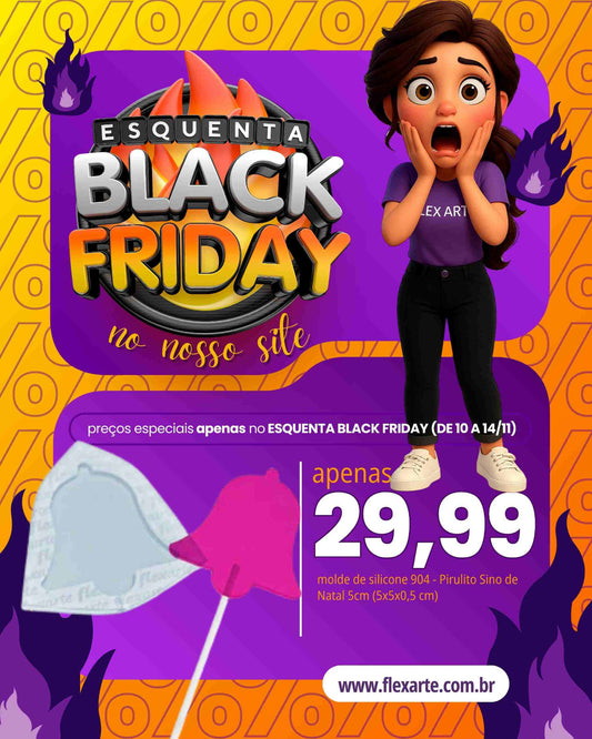 Molde de Silicone 904 - Pirulito de Natal 5cm   BLACK FRIDAY