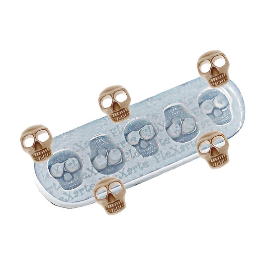Molde de  Silicone 186 - Quinteto de Mini Caveiras