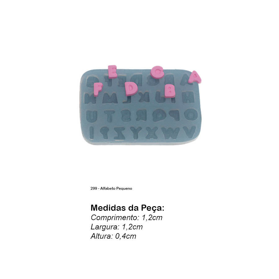 Molde de  Silicone 299 - Alfabeto Pequeno