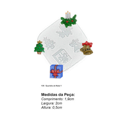Molde de  Silicone 136 - Quarteto de Natal 1