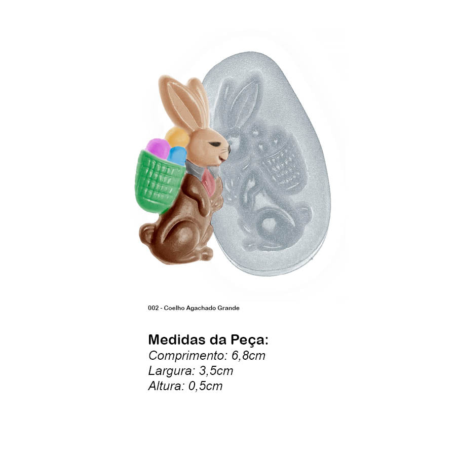 Molde de  Silicone 002 - Coelho Agachado Grande