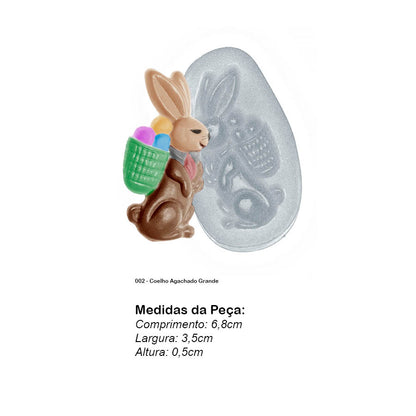 Molde de  Silicone 002 - Coelho Agachado Grande
