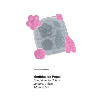 Molde de  Silicone 719 - Florzinhas Cherry