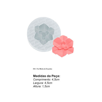 Molde de  Silicone 954 - Flor Média de Orquídea
