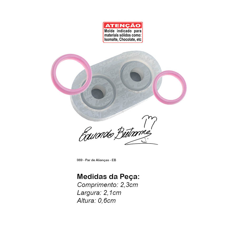 Molde de  Silicone 069 - Par de Alianças - EB