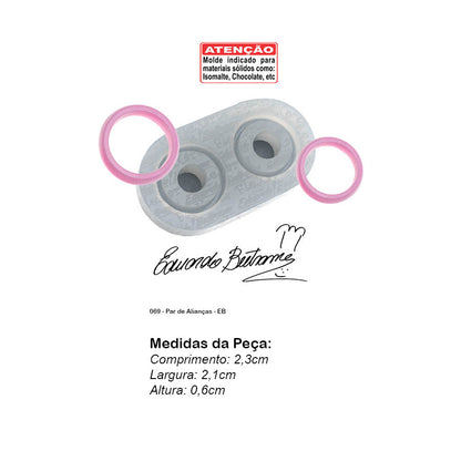 Molde de  Silicone 069 - Par de Alianças - EB
