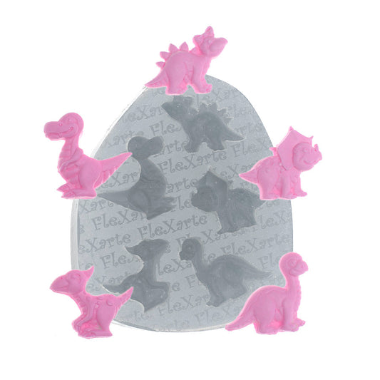 Molde de  Silicone 388 - Mini Baby Dinossauros