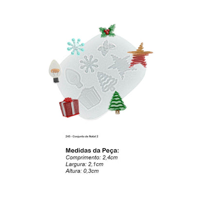 Molde de  Silicone 245 - Conjunto de Natal 2