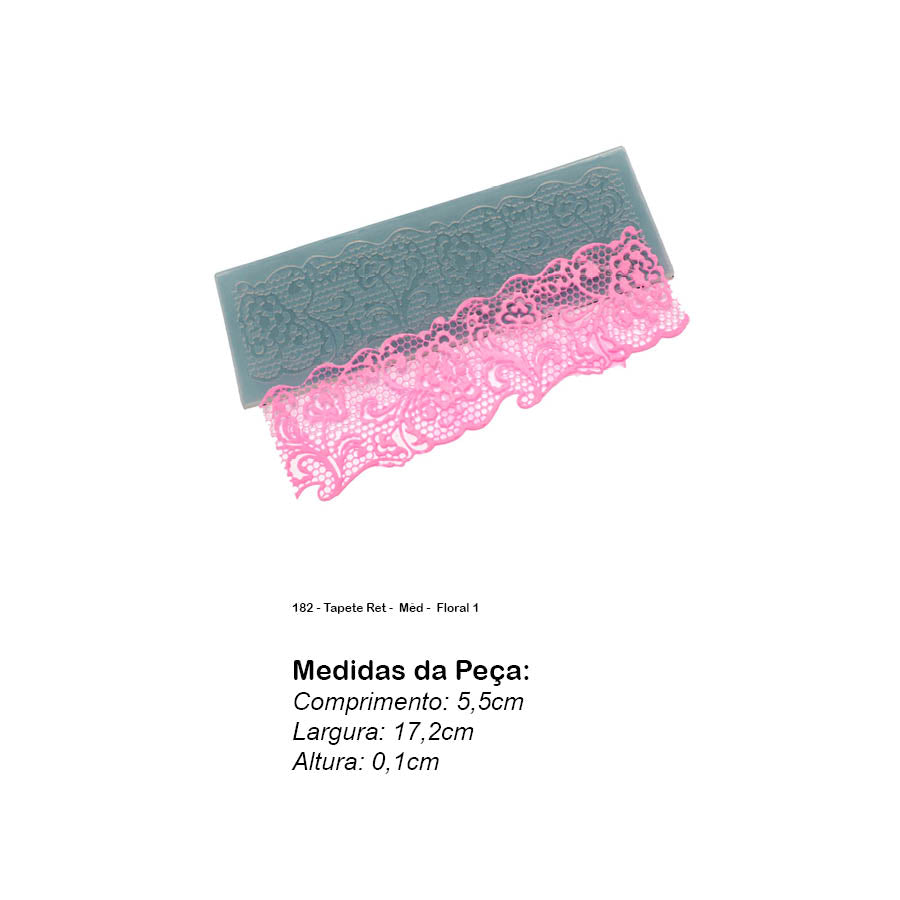 Molde de  Silicone 182 - Tapete Ret -  Méd -  Floral 1