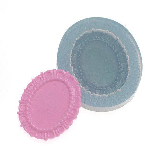 Molde de  Silicone 342 - Moldura Oval Pq -  1