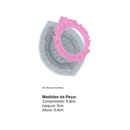 Molde de  Silicone 676 - Moldura Oval Dallas