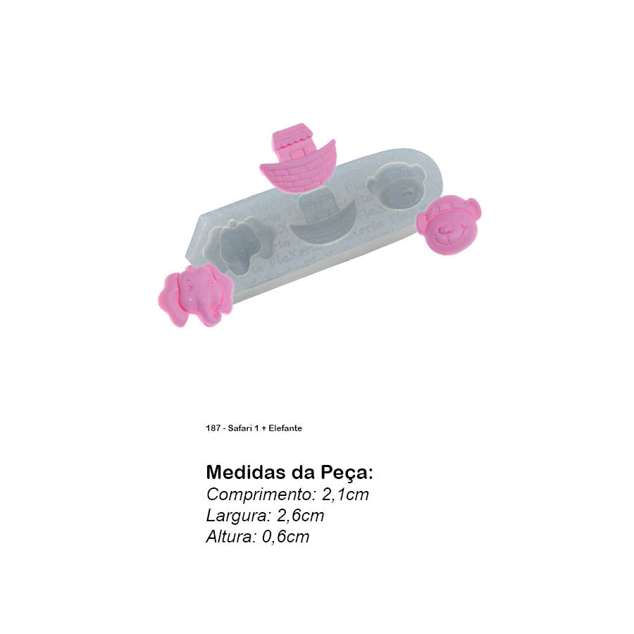 Molde de  Silicone 187 - Safari 1 + Elefante