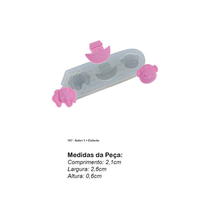 Molde de  Silicone 187 - Safari 1 + Elefante