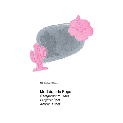 Molde de  Silicone 138 - Cactos + Hibisco