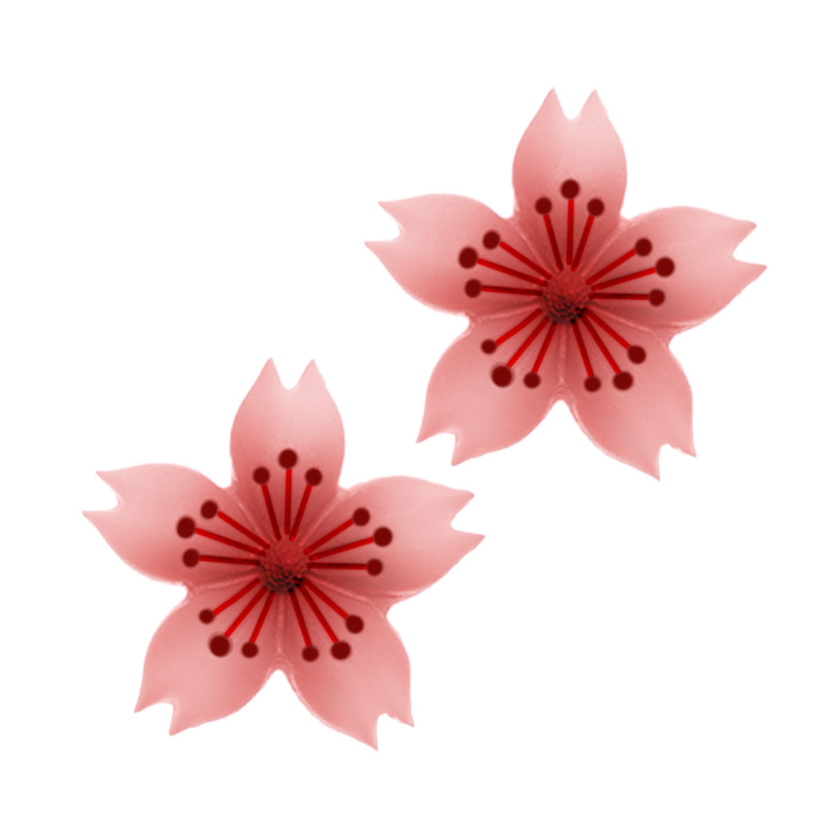 Molde de  Silicone 981 - Dupla de Flor Japonesa Haiobassam - Peq -  3cm