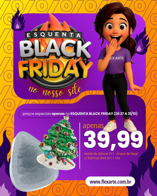 Molde de  Silicone 017 - Árvore de Natal c/ Bolinhas 20% OFF