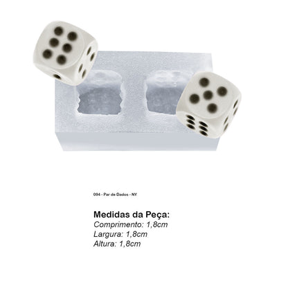 Molde de  Silicone 094 - Par de Dados - NY