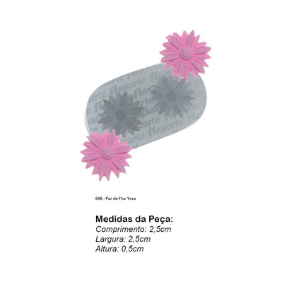 Molde de  Silicone 698 - Par de Flor Yrsa