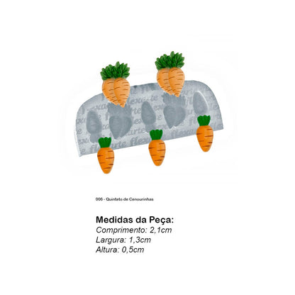 Molde de  Silicone 006 - Quinteto de Cenourinhas