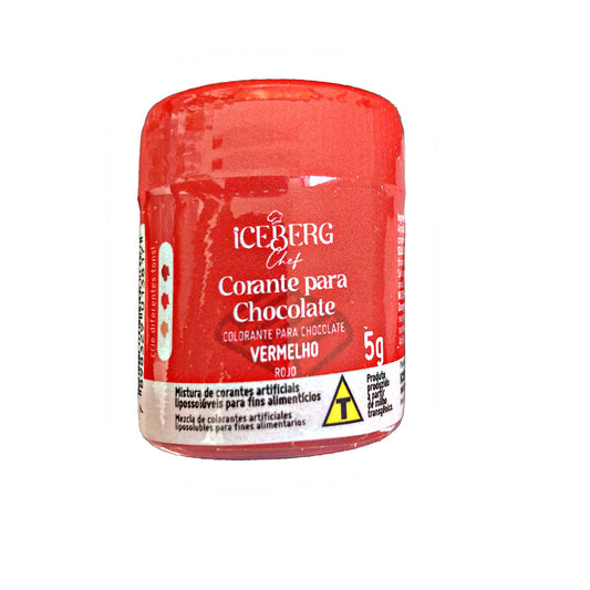 Corante em pó para Chocolate - Vermelho - 5g - Iceberg Chef