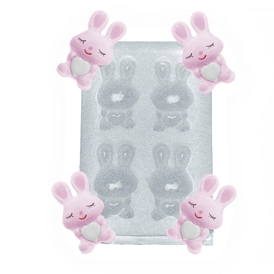 Molde de  Silicone 171 - Quarteto de Coelhinhos