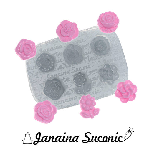 Molde de  Silicone 334 - Sexteto de Florzinhas Ozawa - JS