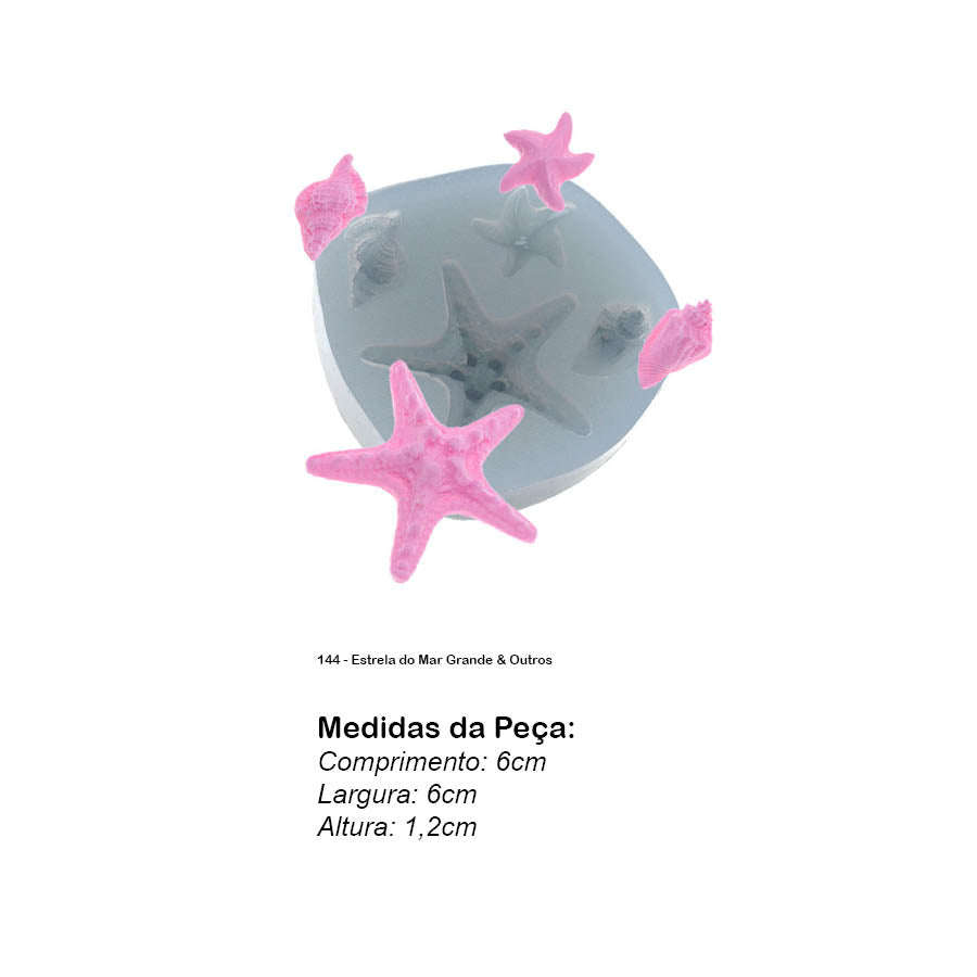 Molde de  Silicone 144 - Estrela do Mar Grande & Outros