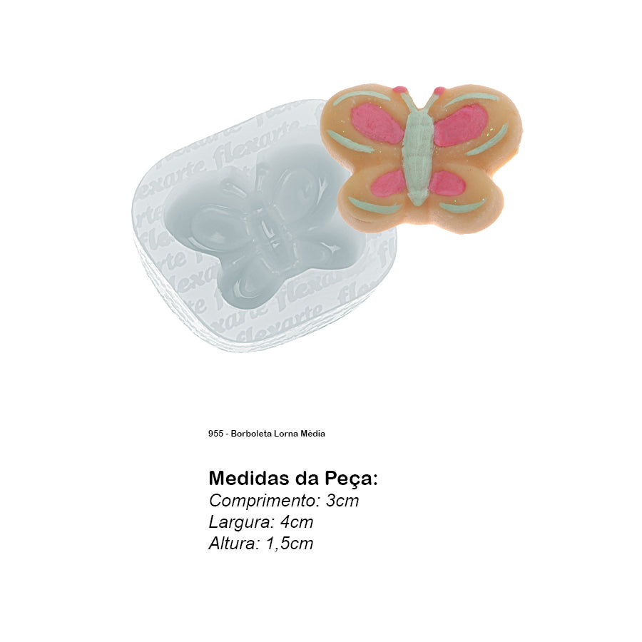 Molde de  Silicone 955 - Borboleta Lorna Média