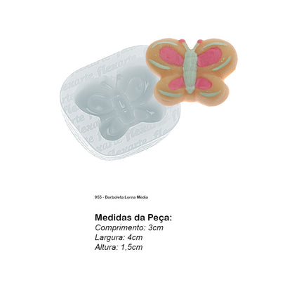 Molde de  Silicone 955 - Borboleta Lorna Média