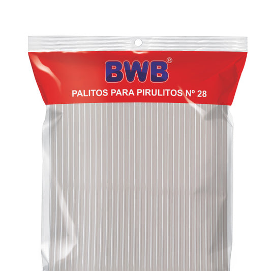 Palito para Pirulito Cristal Grande 28cm (50 Unid)