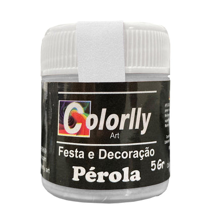 Pó para decoração - Pérola Branco 5g - Colorlly