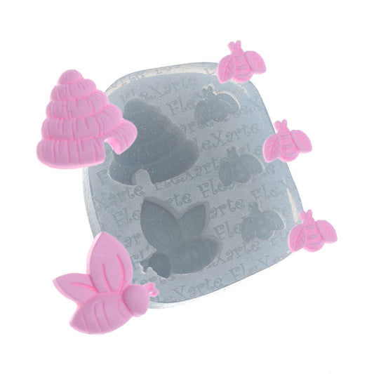 Molde de  Silicone 141 - Mini Abelhas + Colméia