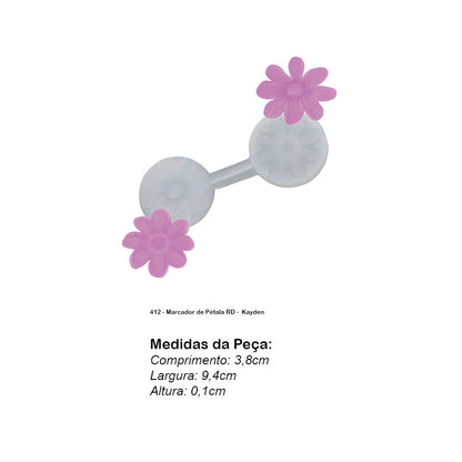 Molde de  Silicone 412 - Marcador de Pétala RD -  Kayden