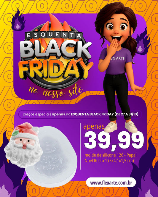 Molde de  Silicone 126 - Papai Noel Rosto 1 - 20% OFF