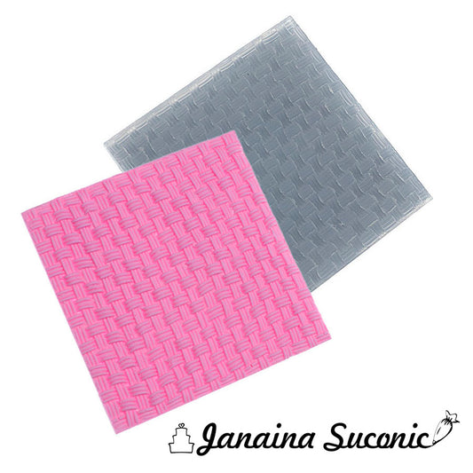 Molde de  Silicone 154 - Textura de Tricô Trançado - JS