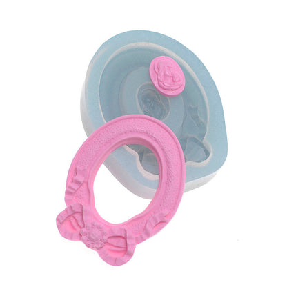 Molde de  Silicone 347 - Moldura Oval Md + Santa