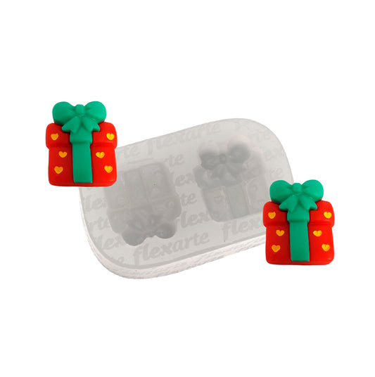 Molde de Silicone 1017 - Par de Presentinhos de Natal 2cm