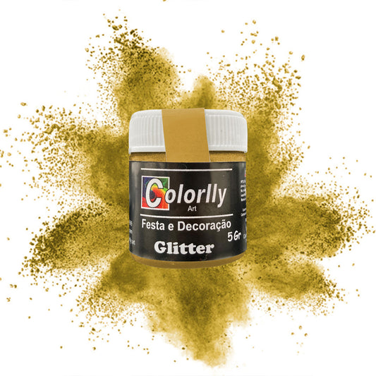 Pó para decoração - Gliter Dourado 2 5g - Colorlly