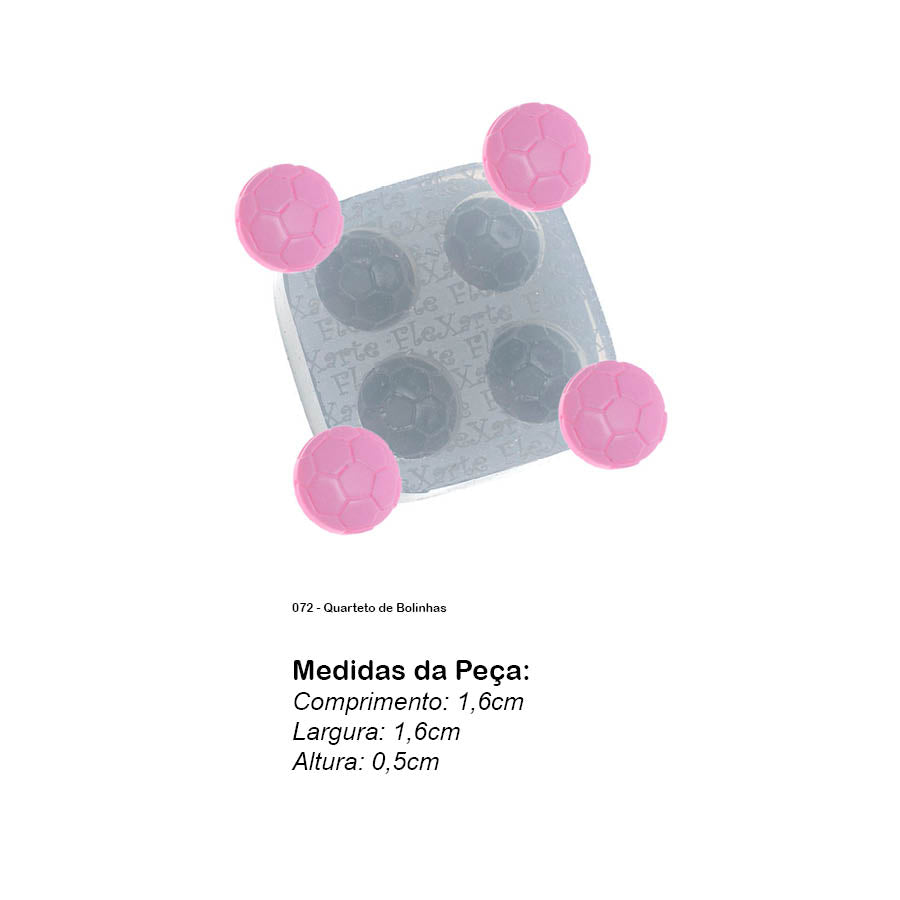 Molde de  Silicone 072 - Quarteto de Bolinhas