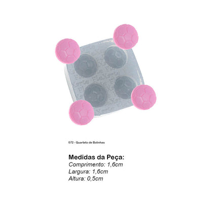 Molde de  Silicone 072 - Quarteto de Bolinhas