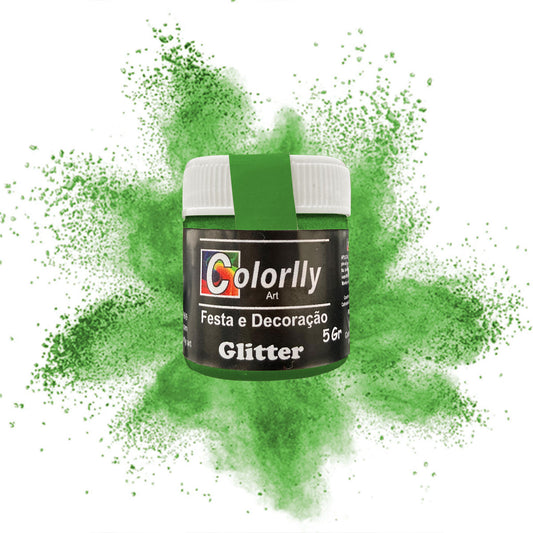 Pó para decoração - Glitter Verde Bandeira 5g - Colorlly
