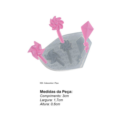 Molde de  Silicone 058 - Cataventos + Pipa