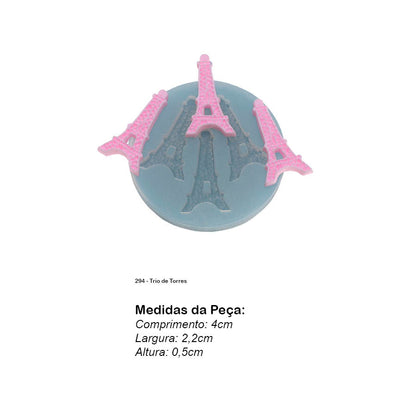 Molde de  Silicone 294 - Trio de Torres