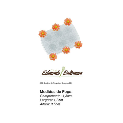 Molde de  Silicone 932 - Sexteto de Florzinhas Shannon - EB