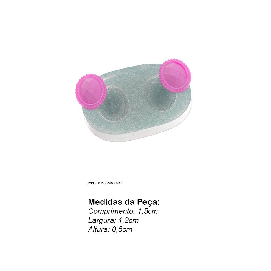 Molde de  Silicone 211 - Mini Jóia Oval