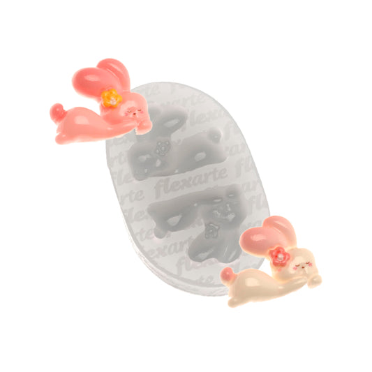 Molde de Silicone 1035 - Coelhos de Páscoa Lynne - 2,5cm