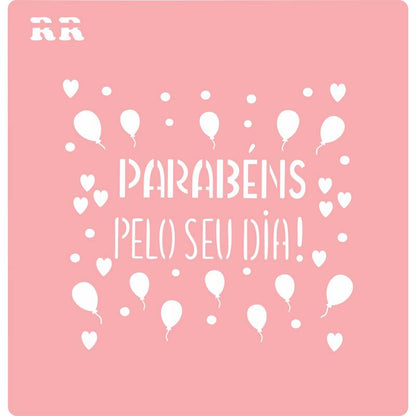 Stencil Biscoito Feliz Aniversário 1