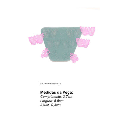 Molde de  Silicone 220 - Renda Borboleta 4's